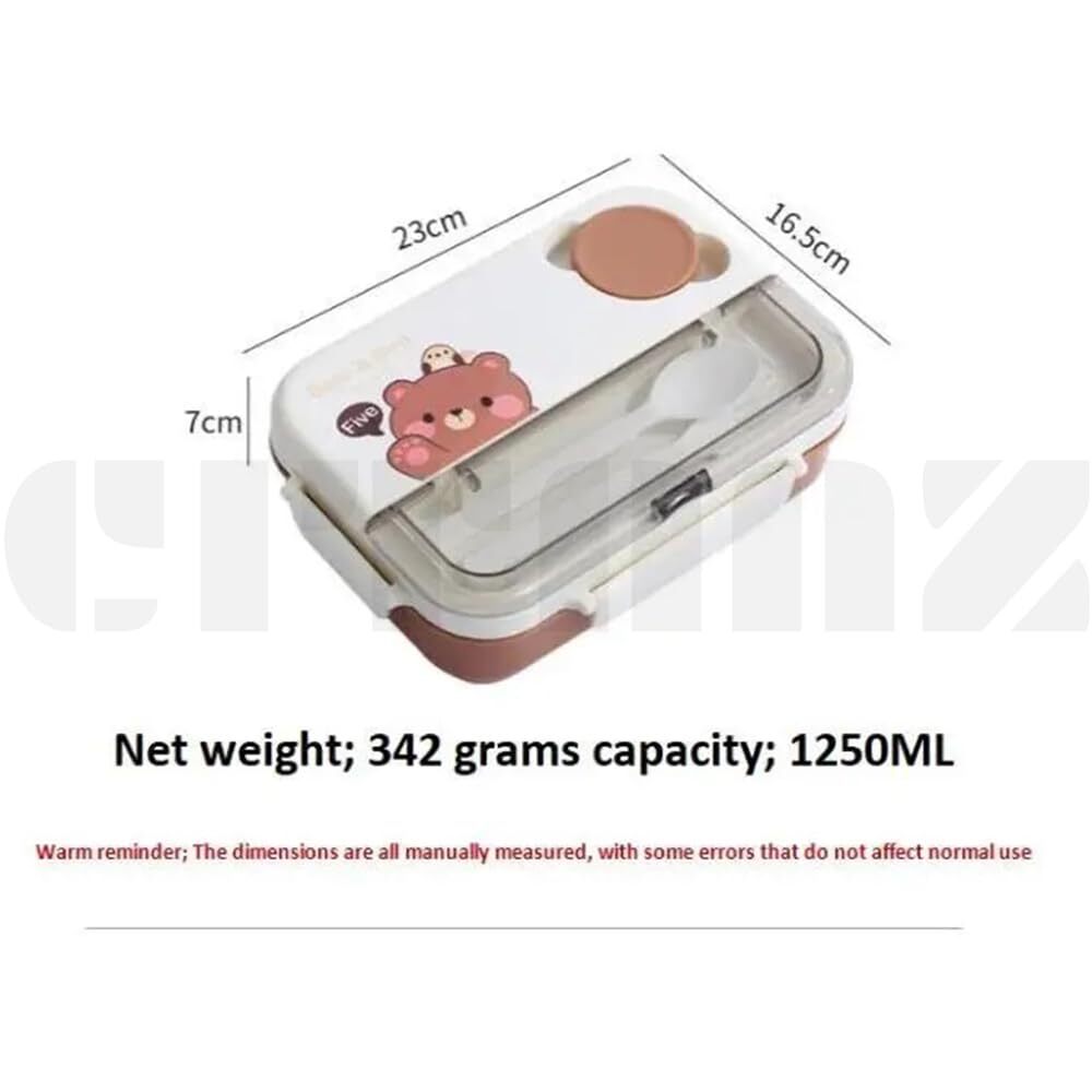Cute Bear Cartoon Lunch Box 4 Compartment New bento Lunch Box