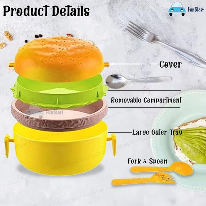 Burger Shape Lunch Box for Kids - Lunch Box for Kids,