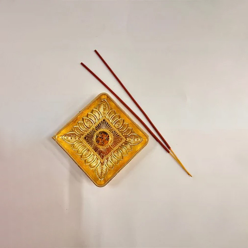 Pooja Agarbatti Stand - Color: Golden