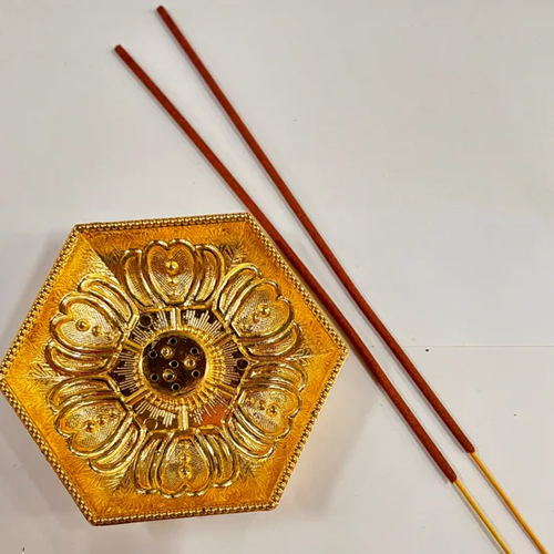 Pooja Agarbatti Stand - Color: Golden