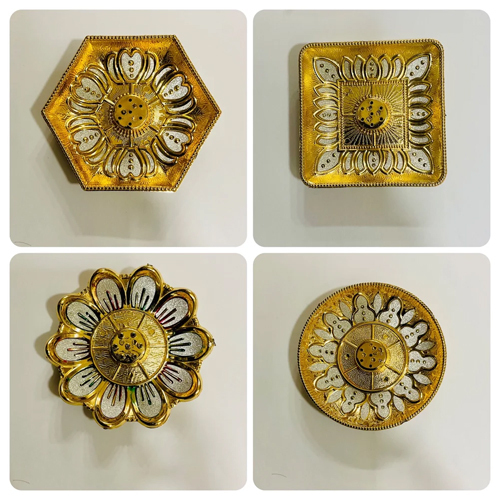 Pooja Agarbatti Stand - Color: Golden