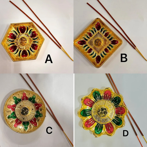 Pooja Agarbatti Stand - Color: Golden