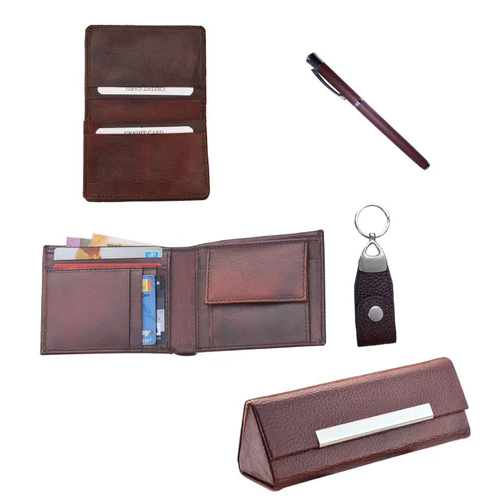 Brown Corporate Gift Set - Material: Leather