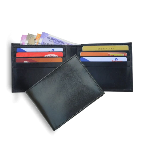 Men Pu Wallet - Color: Black