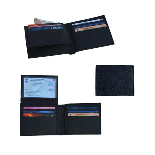 Mens Bi-Fold Wallet With Id Window Flap - Color: Black