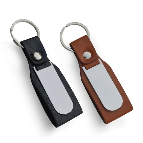 Kc Seltos P R Genuine Leather Keychain - Color: Brown