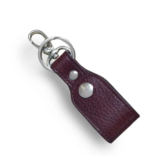 Gunine Leather Key Ring - Color: Brown