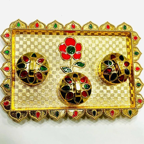 4X6 Golden Decorated Kankavati