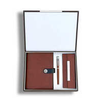 Premium Notebook Spectacle Case Metal Roller Pen Special Leatherette Box Set