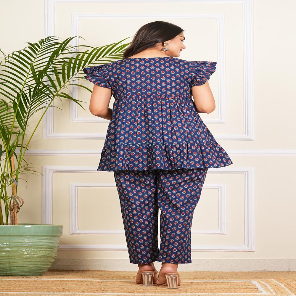 Blue Buta Cotton Co-ord Sets