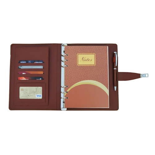 Brown Leatherette A5 Executive Undated Organiser Set