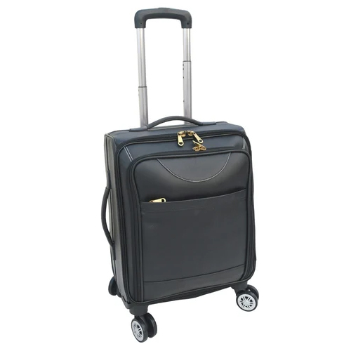 Black Leatherette Trolley Bag