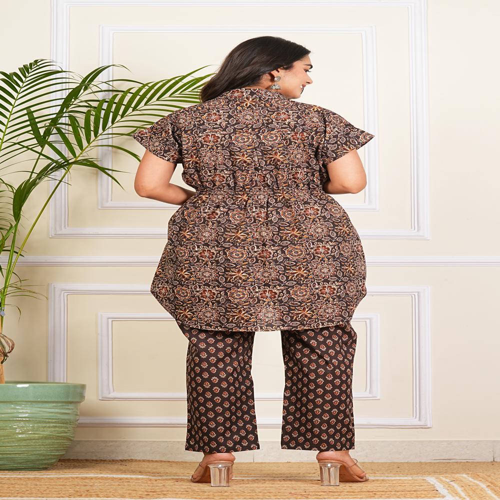 Brown High Low Co-ord Set
