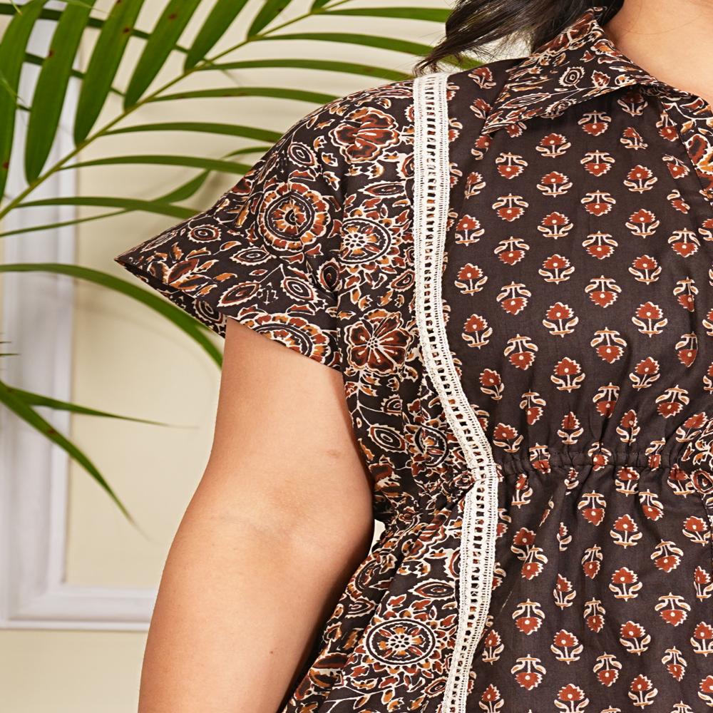 Brown High Low Co-ord Set