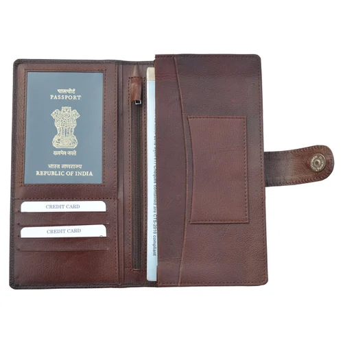 Ph 01 L Passport & Cheque Book Holder - Color: Dark Brown