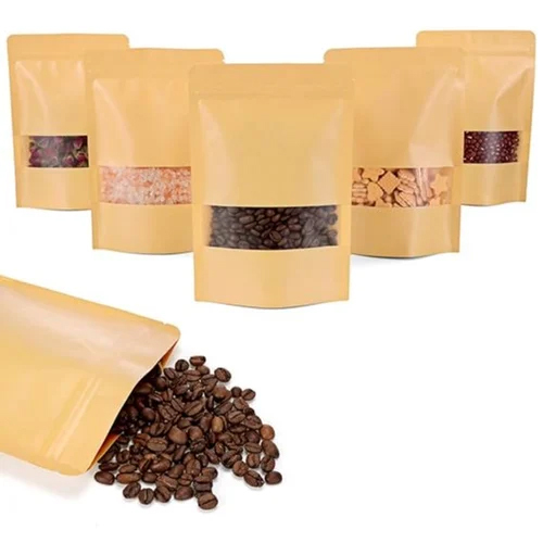 Coffee Beans Stand Up Pouch - Coating Type: Single Layer Lamination