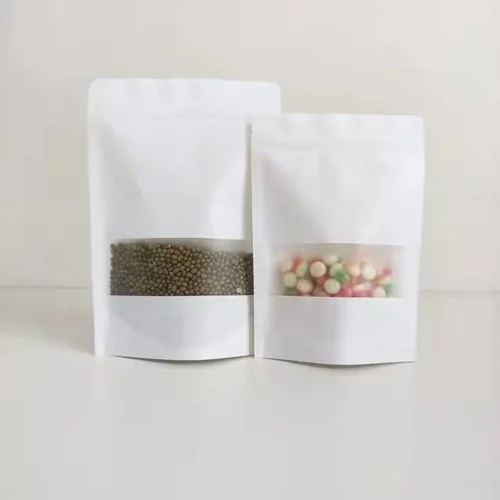 20x30 सेमी सफेद क्राफ्ट पेपर स्टैंड अप पाउच