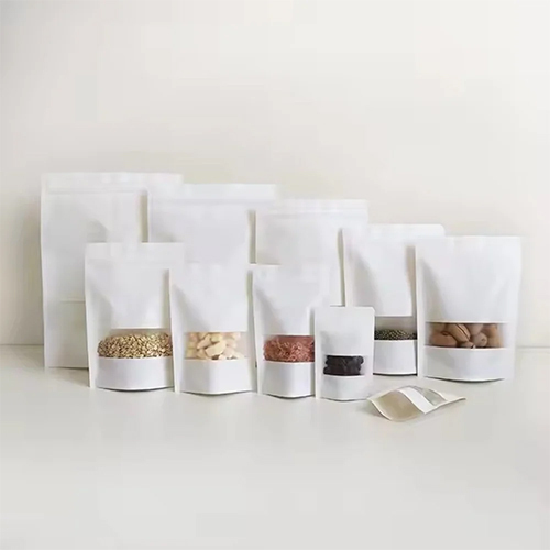 20x30 cm White Kraft Paper Stand Up Pouches
