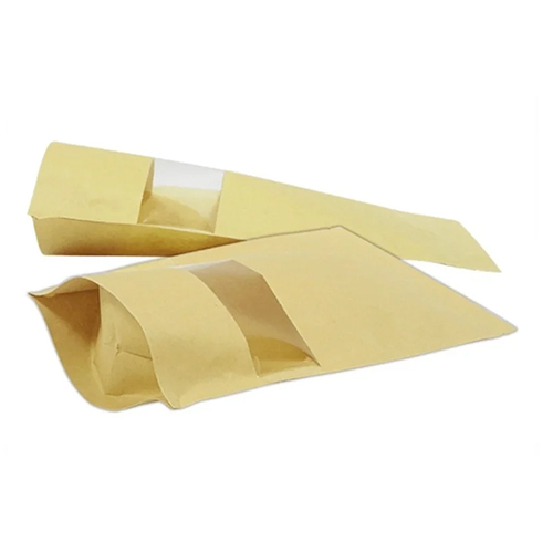 Stock Food Kraft Paper Bags Zipper Packaging Bags