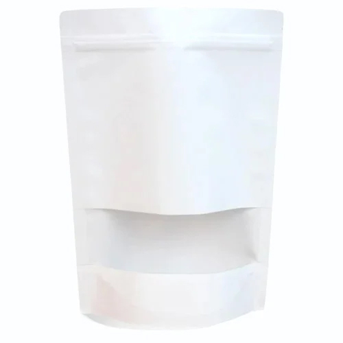 12X20Cm White Kraft Paper Stand Up Pouches - Coating Type: Single Layer Lamination
