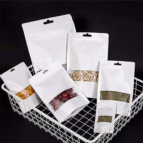 12x20cm White Kraft Paper Stand Up Pouches