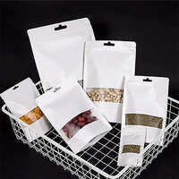12x20cm White Kraft Paper Stand Up Pouches