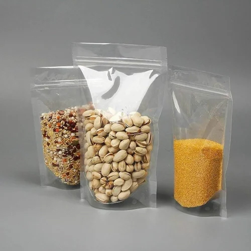 6X4 Inch Transparent Standup Pouch With Zipper - Coating Type: Single Layer Lamination