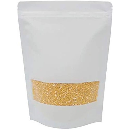 10X15 Inch White Kraft Paper Stand Up Pouches - Coating Type: Double Layer Lamination