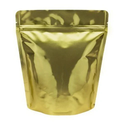 4X6 Inch Golden Stand Up Pouch - Coating Type: Single Layer Lamination