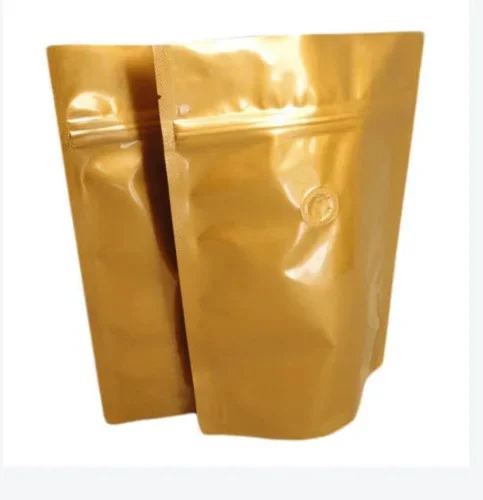 7X10 Inch Golden Stand Up Pouch - Coating Type: Double Layer Lamination