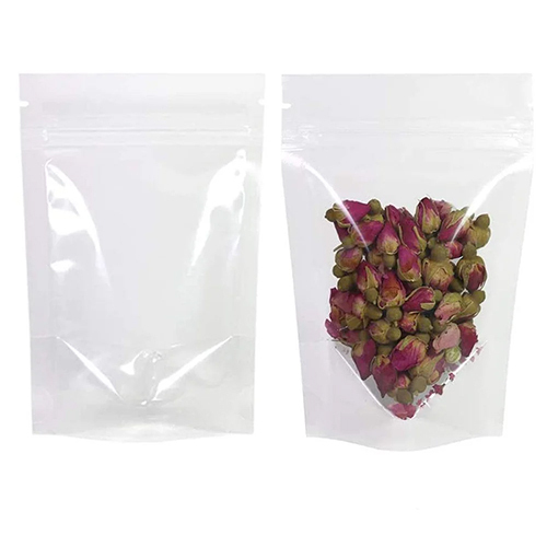 Matte Frosted Standup Zipper Bags - Color: Transparent