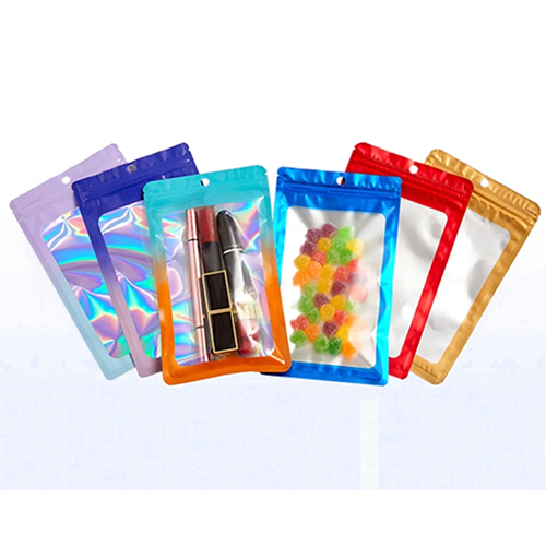 Plastic Zip Lock Holographic Laser Zip Lock Bags - Color: Multicolor