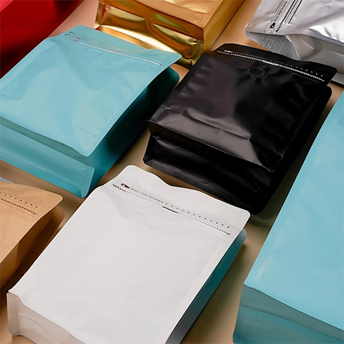 Waterproof And Moisture-proof Slide Zipper Flat Bottom Pouch - Color: Multicolor