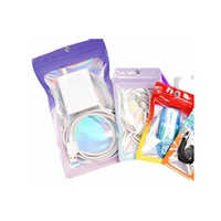 One Side Laser Film Window And One Side Vmpet Falt Zipper Pouch With Hole - Color: Multicolor / Transparent