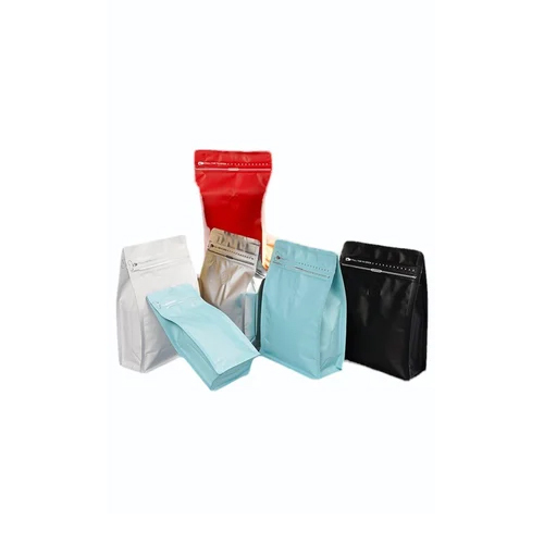 Eight Side Seal Zipper Coffee Bags - Color: Multicolor