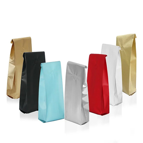 Side Gusset Coffee Bags With Valve - Color: Multicolor