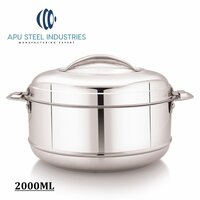 Apu Steel Industries Mirror Polish Stainless Steel Hotpot Insulated Casserole Hotpot - 2000ML / 3000ML / 4000ML