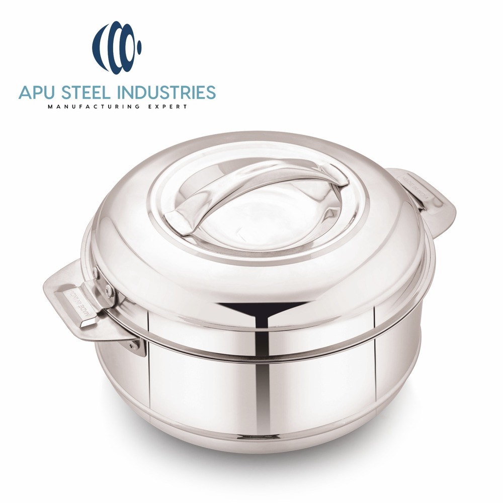 Apu Steel Industries Mirror Polish Stainless Steel Hotpot Insulated Casserole Hotpot - 2000ML / 3000ML / 4000ML