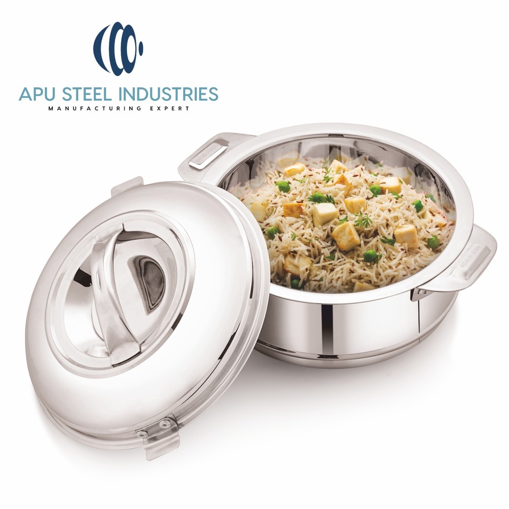 Apu Steel Industries Mirror Polish Stainless Steel Hotpot Insulated Casserole Hotpot - 2000ML / 3000ML / 4000ML