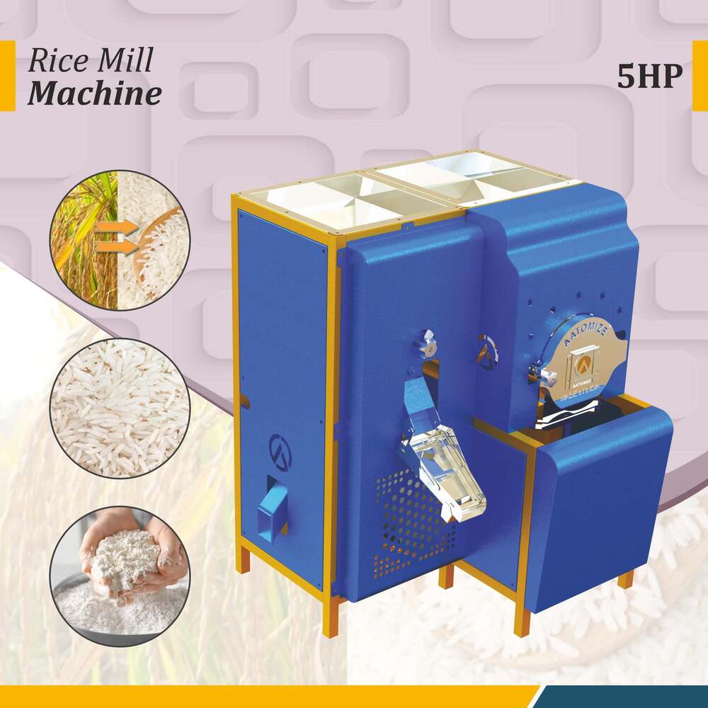 Semi Automatic 5hp Rice Milling & Wheat Grinding Machine