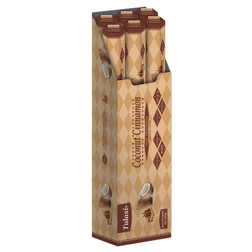 Coconut Cinnamon Long Hex Incense Sticks