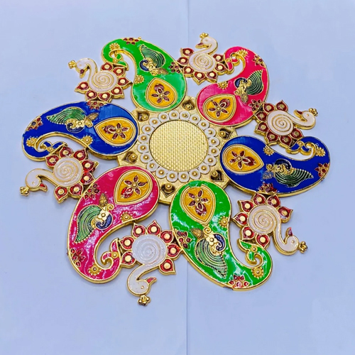 Golden Meenakari Rangoli