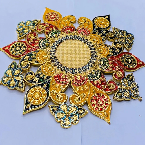 Golden Meenakari Rangoli