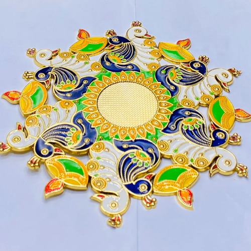 Golden Meenakari Rangoli