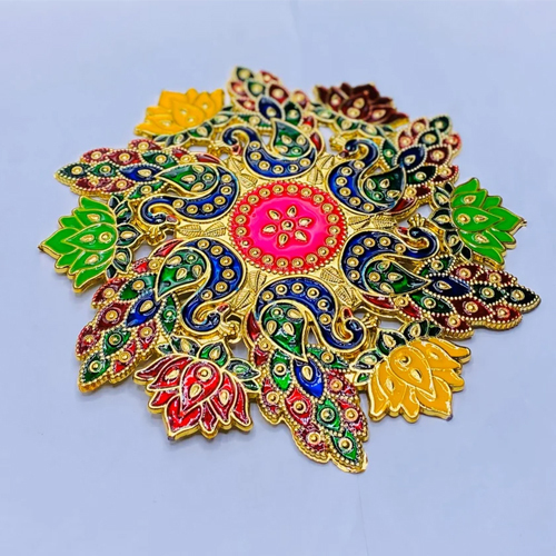 Golden Meenakari Rangoli