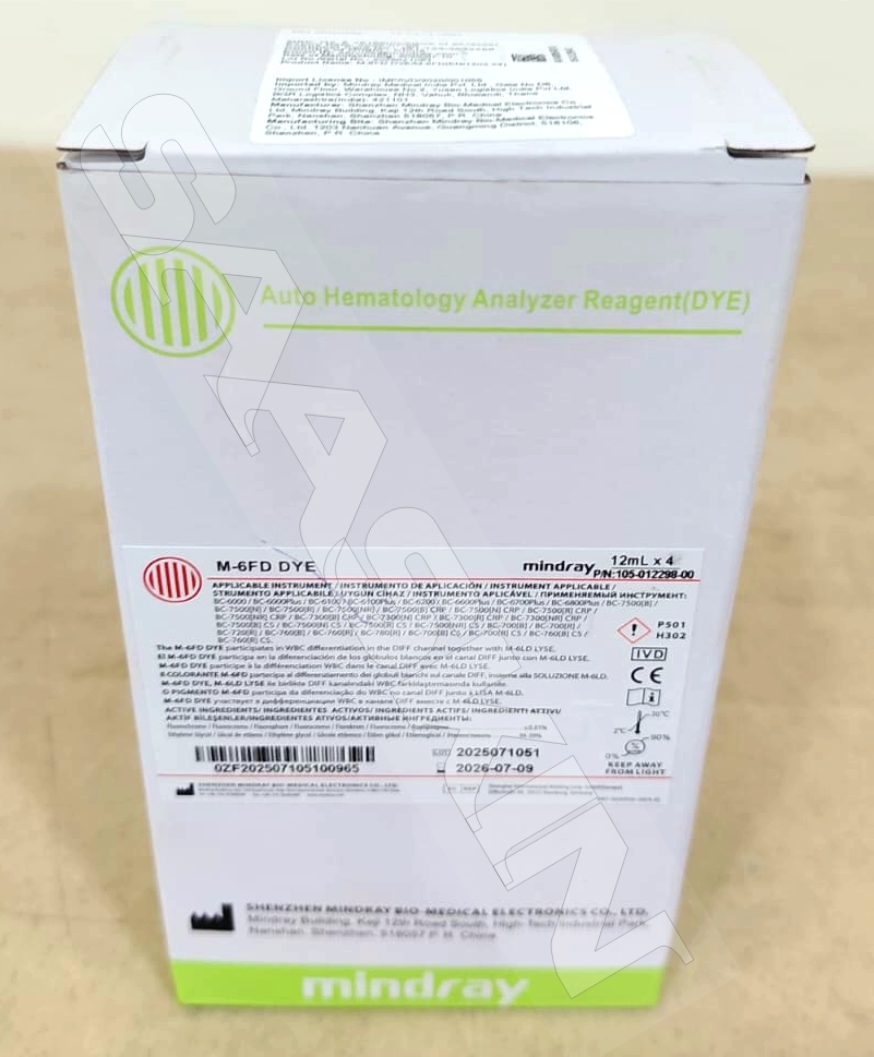 Mindray M-6 Fd Dye Hematology Reagent - Color: Light Blue (Dye Solution)