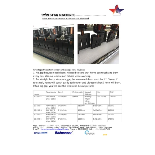 SD 3200 Ultrasonic Quilting Machine