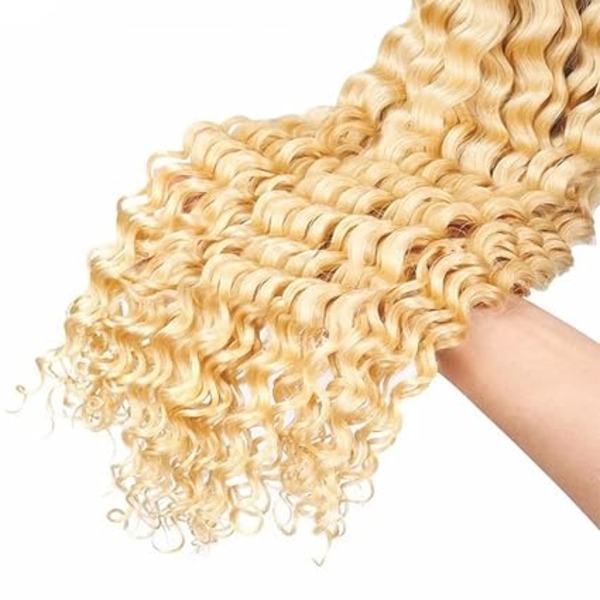 Blonde Kinky Curly Bundles 613 Human Hair Bundles 20 22 24 Inch Brazilian Remy Human Hair 3 Bundles Hair Extensions