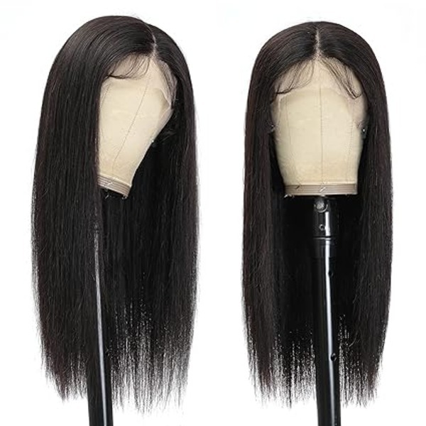 Straight Lace Front Human Hair Wigs  Natural Color T Part Wig (20inch) Remy Wig Hair Extension