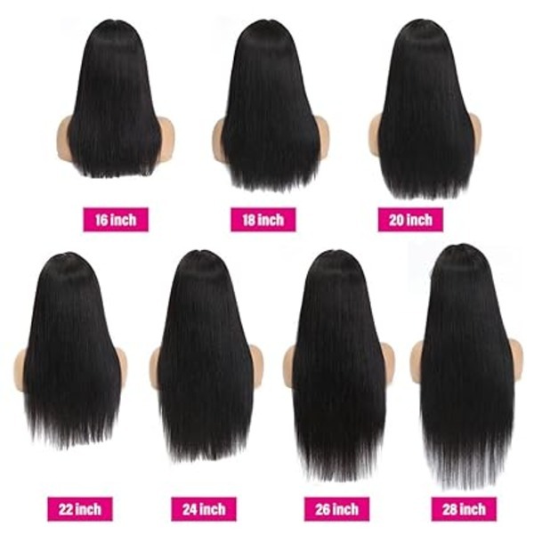 Straight Lace Front Human Hair Wigs  Natural Color T Part Wig (20inch) Remy Wig Hair Extension